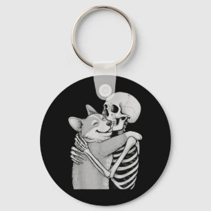 Porte-clés Câlins de squelette de Corgi Halloween amateur de