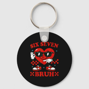 Porte-clés Câlins Six Sept Bruh Cœur 6 7 Mème Saint-Valentin