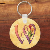 Porte-clés Calla Initial W colorée (Recto)