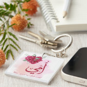 Porte-clés Calligraphie arabe de la fête des mères avec Rose  (Devant Droit)