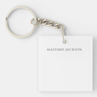 Porte-clés Calligraphie chic simple noir et blanc de son prop