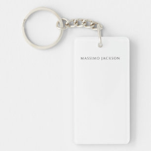 Porte-clés Calligraphie chic simple noir et blanc de son prop