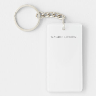 Porte-clés Calligraphie chic simple noir et blanc de son prop