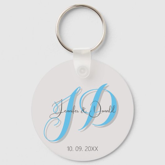 Porte-clés Calligraphie classique tendance monogramme (Recto)