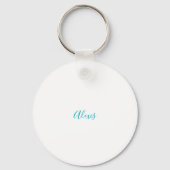 Porte-clés Calligraphie de nom Script Plain Simple Blanc Bleu (Recto)