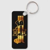 Porte-clés Calligraphie d'or : ♥ Anglais - Branche - Branche  (Verso)