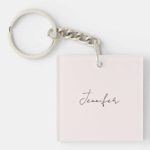 Porte-clés Calligraphie Élégant Couleur Pastel Simple Nom