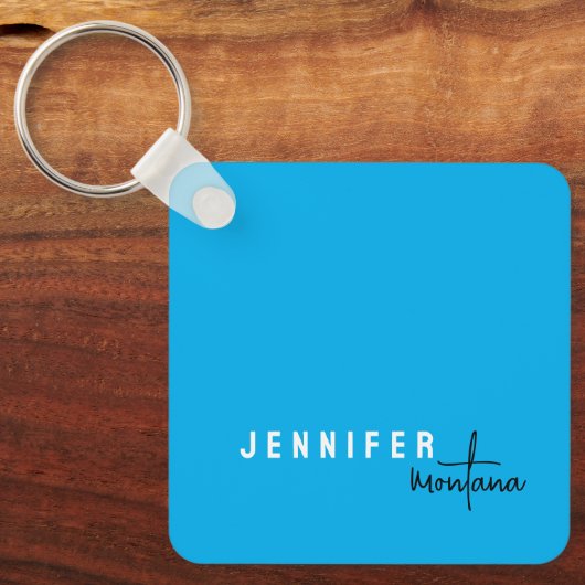 Porte-clés Calligraphie Elegant Plain Ajouter son propre nom (Recto)