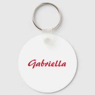 Porte-clés Calligraphie Élégant Rouge Blanc Plaine Nom simple