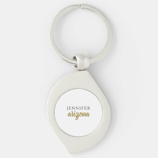 Porte-clés Calligraphie Élégant Simple Ajouter Votre Nom (Devant)