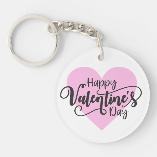 Porte-clés Calligraphie Heureuse Sainte-Valentin| Porte - clé (Devant)