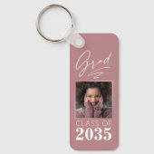 Porte-clés Calligraphie moderne Encre Script Grad Photo 2 Côt (Recto)