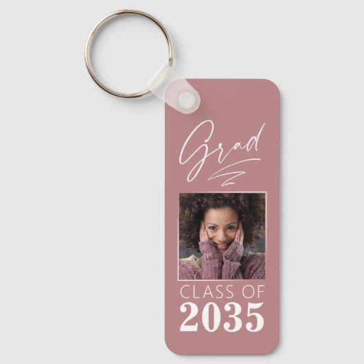 Porte-clés Calligraphie moderne Encre Script Grad Photo 2 Côt (Recto)