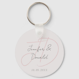 Porte-clés Calligraphie monogramme de script classique tendan