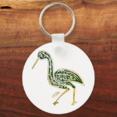 Porte-clés Calligraphie Oiseau (cigogne) (Recto)