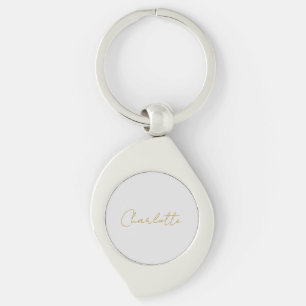 Porte-clés Calligraphie or couleur gris Personnalisé Edition 