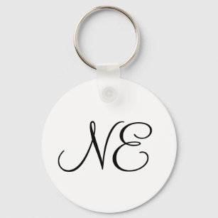 Porte-clés calligraphie simple logo monogramme minimal ajoute