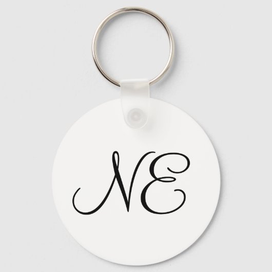Porte-clés calligraphie simple logo monogramme minimal ajoute (Recto)