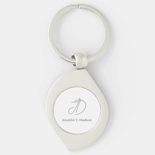 Porte-clés Calligraphie tendance monogramme classique (Devant)