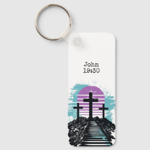 Porte-clés Calvaire Golgotha c'est fini Moderne chrétien