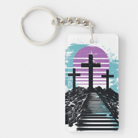 Porte-clés Calvaire Golgotha c'est fini Moderne chrétien (Devant)