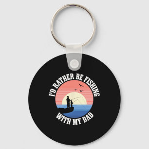 Porte-clés Camarades de pêche Papa Père Fille Pêcheur Fille