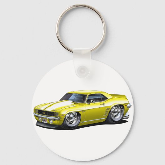 Porte-clés Camaro jaune-blanc 1969 (Recto)