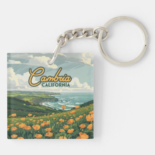 Porte-clés Cambria Californie Pies Fleurs Côte Pacifique (Dos)