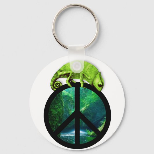 Porte-clés caméléon de paix (Recto)