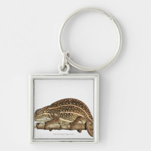 Porte-clés Caméléon orné de bijoux, le caméléon de Campa