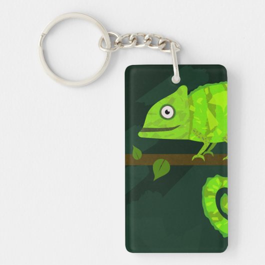 Porte-clés Caméléon vert mignon (Devant)