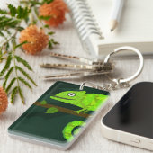 Porte-clés Caméléon vert mignon (Devant droit)