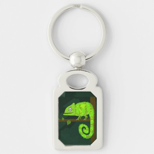 Porte-clés Caméléon vert mignon (Devant)