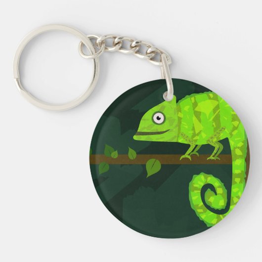 Porte-clés Caméléon vert mignon (Devant)
