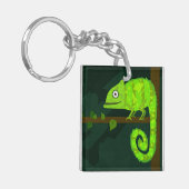 Porte-clés Caméléon vert mignon (Devant gauche)