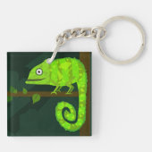 Porte-clés Caméléon vert mignon (Dos)