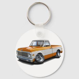 Porte-clés Camion 1970-72 Orange-Blanc de Chevy C10