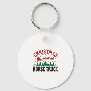 Porte-clés Camion à chevaux de Noël Western Santa Sleigh Desi
