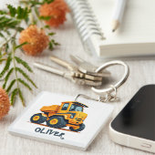Porte-clés Camion de construction moderne mignon personnalisé (Devant Droit)
