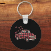 Porte-clés Camion de la Saint-Valentin Funny Buffalo Plaid Le (Recto)