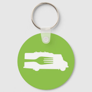Porte-clés Camion de nourriture : Côté/fourchette (vert)