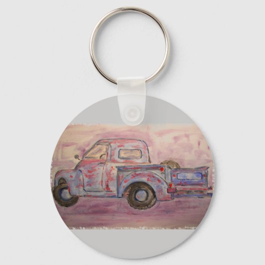 Porte-clés camion de patine bleue antique (Recto)