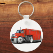 Porte-clés Camion international de livraison rouge (Recto)