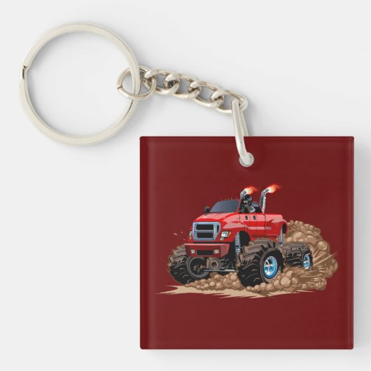 Porte-clés Camion monstre de dessin animé (Devant)