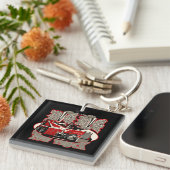 Porte-clés Camion remorque de dessin (Devant Droit)