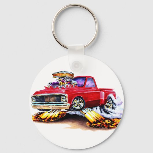 Porte-clés Camion rouge Chevy C10 1970-72 (Recto)