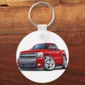 Porte-clés Camion rouge Chevy Silverado Dualcab (Recto)