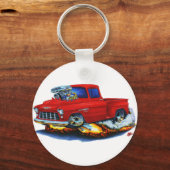Porte-clés Camion rouge Chevy Stepside Pickup 1955 (Recto)