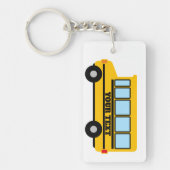 Porte-clés Camionnette classique jaune de l'école de bus nom  (Devant)