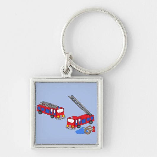 Porte-clés Camions pompiers rouges (Devant)